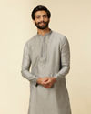 Dark Grey Paisley Patterned Kurta Set